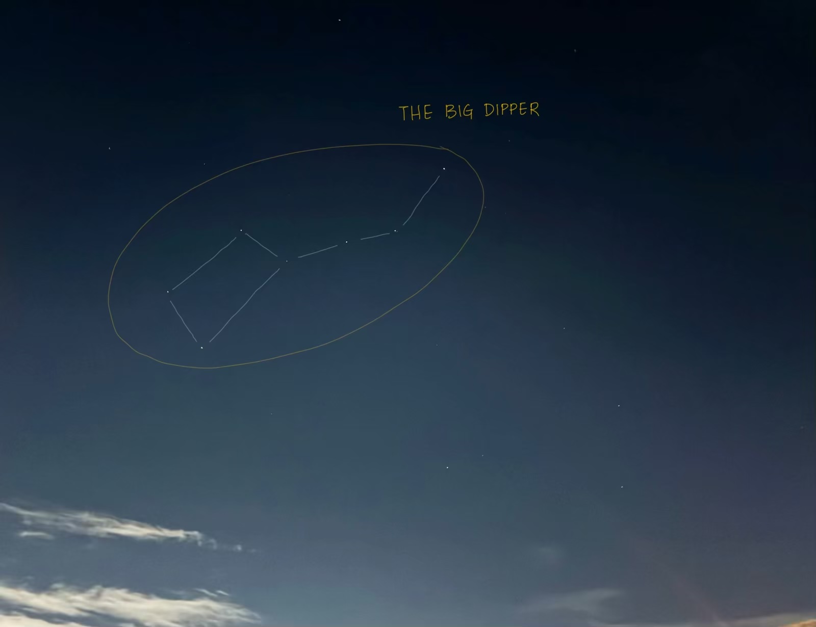 Day 7: The Big Dipper. This phone photo doesn't do justice to how incredible it looked through the telescope that night!